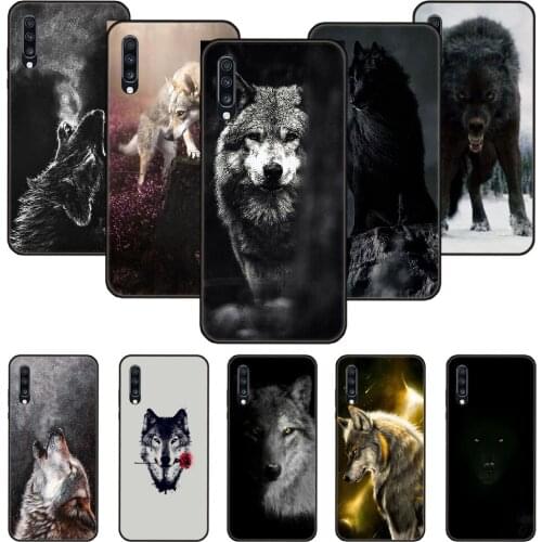 Phone Case For Samsung Galaxy A 50 51 71 70 7 5 10 20 30 40 41 21 S E Black Cover Prime Art Coque Trend Hoesjes Animal Wolf