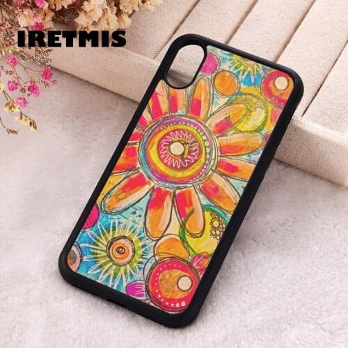 Iretmis 5 5S SE 2020 Phone Cover Case for iPhone 6 6S 7 8 Plus X Xs XR 11 12 Mini Pro Max Silicone TPU colorful flowers