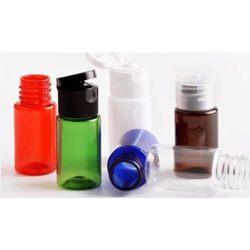 100 x 10ml Travel PET Plastic Cream Bottle with White Black Clear Flip Top Cap Insert Set 1/3oz PET Cosmetic Shampoo Containers