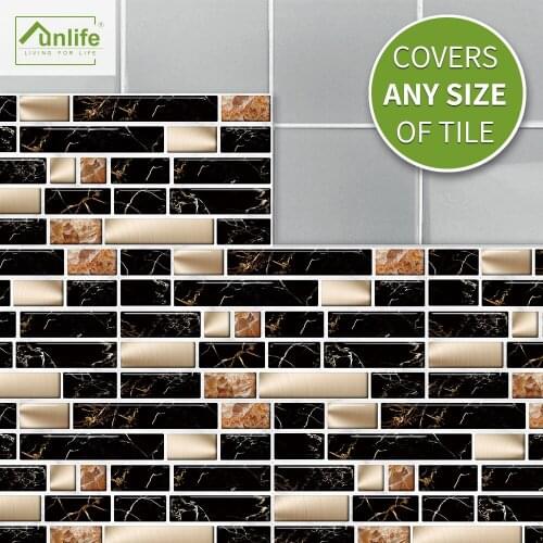 Funlife® Gold metallic black marble Wallpaper Sticker Decorative Easy to Clean Self-Adhesive Bathroom Kitchen Backsplash Floor