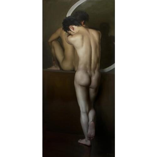 GOOD ART--TOP semi-nude male MEN print art painting body art GAY Withered painting ON CANVAS