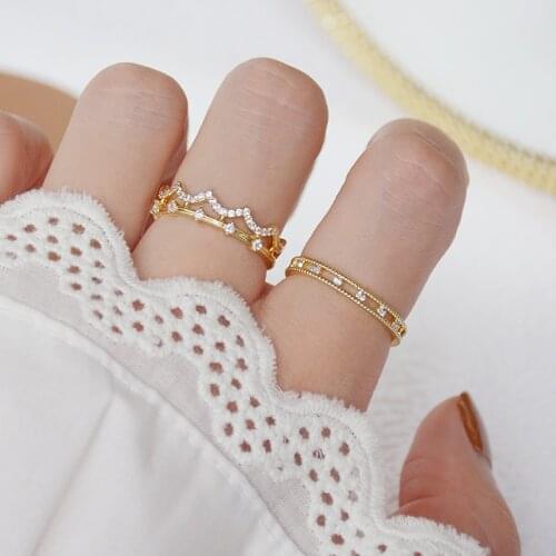 Ins Hot Sale Double Layers Crow Ring for Women AAA Shine CZ Crystal Micro Inlaid Zirconia Charm Luxury Bijoux Pendant for Bridal