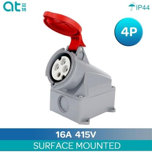 IP44 16A Waterproof Industry Surface Mounted 4 Core Male Famale Electrical Connector