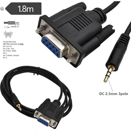 1pcs RS232 DB9 9 Pin Female To TRS 2.5mm Male Plug Stereo Serial Data Converter Cable 6Ft