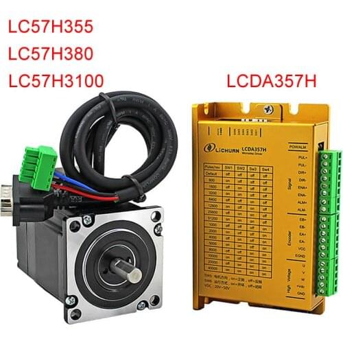 Closed loop servo stepper motor driver kit with encoder LCDA357H and LC57H355 LC57H380 LC57H3100 For CNC Router lathe