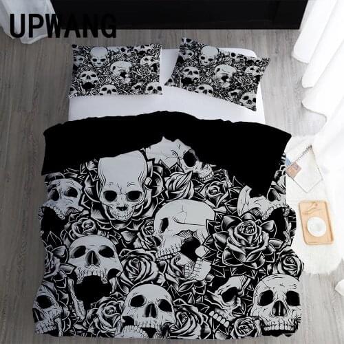 UPWANG 3D Bedding Set Sugar Skull Printed Duvet/Quilt Cover Set Bedcloth with Pillowcase Bed Set Home Textiles #KL01