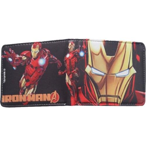Cartoon Anime Ironman Wallet carteira Marvel Comics Iron Man Anniversary Purse Dollar Price Gift Kids Boy Girl Leather Wallets