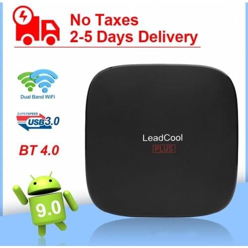 Leadcool Plus Android 9.0 Smart TV Box 2G/4G ROM 16G/64G ROM RK3318 Quad Core USB 3.0 2.4G/5G Dual Band Wifi 4K HD Media Player