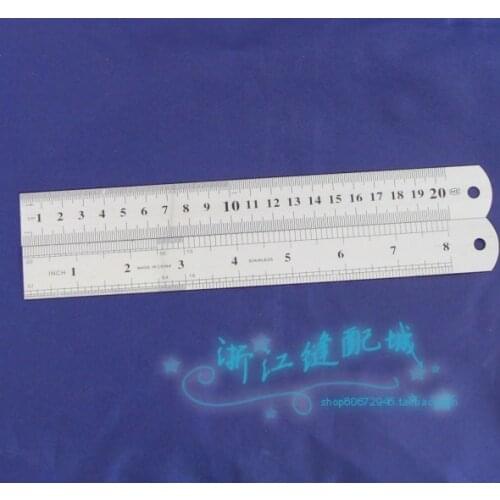 Prepared And Inch Metric Imperial Sided Common Stainless Steel Ruler , Ruler 8-inch / 20cm