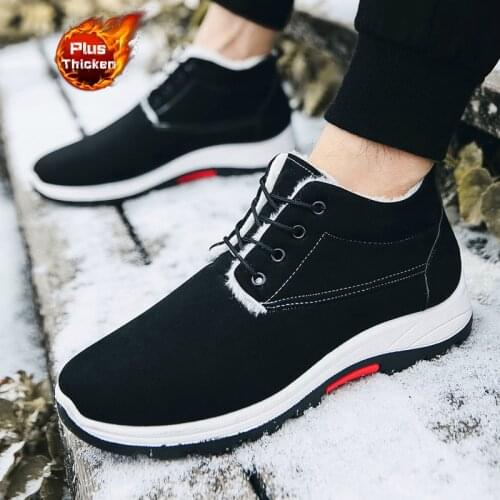 2019Winter Mens Cotton Shoes Plus Velvet Thickening Outdoor Anti-skiing Boots Casual Warm Sports Mens Shoes Leather Boots Men