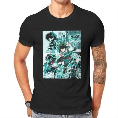 Men Izuku AND Midoriyas Manga Collage Anime Bakugo Katsukis All For One Vintage Classic Top Quality T-shirts