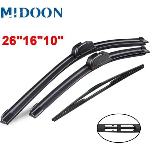 MIDOON Wiper LHD Front & Rear Wiper Blades Set Kit For Nissan Leaf MK1 2010 - 2017 Windshield Windscreen Front Window 26"16"10"