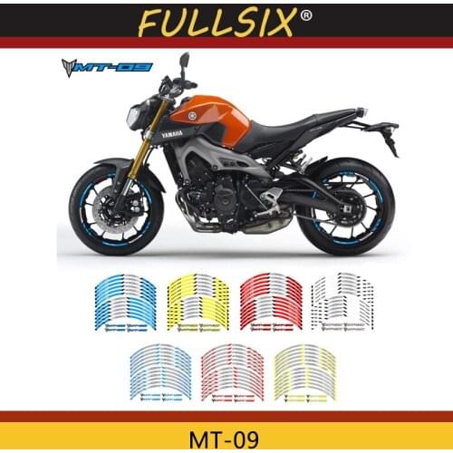 Motorcycle front and rear wheels Edge Outer Rim Sticker Reflective Stripe Wheel Decals For YAMAHA MT-09