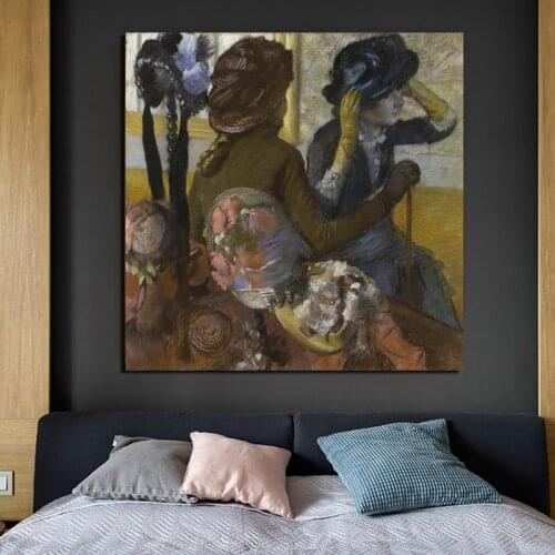 Edgar Degas At The Milliners Wall Art Canvas Painting Posters Prints Modern Painting Wall Pictures For Living Room Home Decor