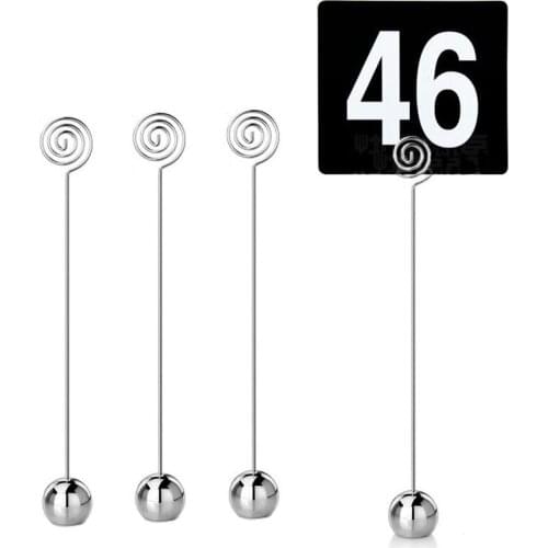 Stainless Steel Place Card Holder Table Number Clips Stick Restaurant Place Card Holder Table Photo Memo Number Name Clips 1set