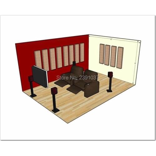 Brand New Flannelette SOUND ABSORBING WALL PANEL Acoustic Panel Acoustics | SOUND TREATMENT for Studio 60x15cm 1 Box (12 Sheet)