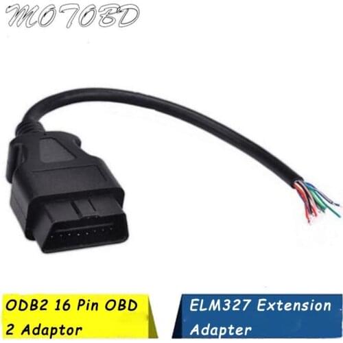 OBD2 16Pin Male Plug Connector For ELM327 Extension Adapter OBD Cable OBDII EOBD ODB2 16 Pin OBD 2 Adaptor Opening Female Cable