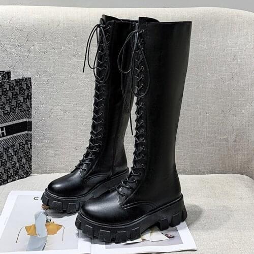 Autumn and Winter New Womens Boots Round Toe Square Heel Knight Boots Over The Knee Pu High Boots 2021 Sexy Womens Boots