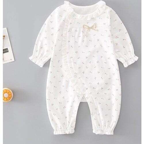 Baby Girl Fall Cute Rompers 2021 Baby Newborn Clothes Outfits Kids Cotton Print