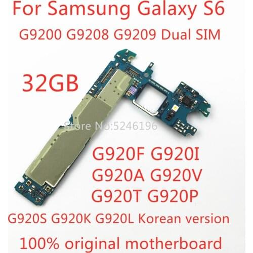 Apply to For Samsung Galaxy S6 G9200 G920F G920A G920V G920T G920P G920S G920L 32GB original unlocked motherboard replacement