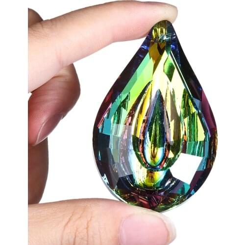 DIY Clear Crystal Prism Suncatcher Rainbow Sun Catcher Hanging Ornament Home Wedding Window Brithday Figurine Chandelier Parts