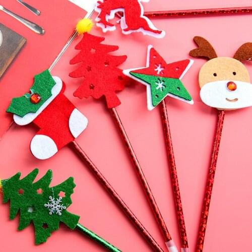 32 pcs/lot Christmas Ballpoint Pen Cute Reindeer Santa Claus blue ink ball pen School Office writing Supplies Stationery Gift