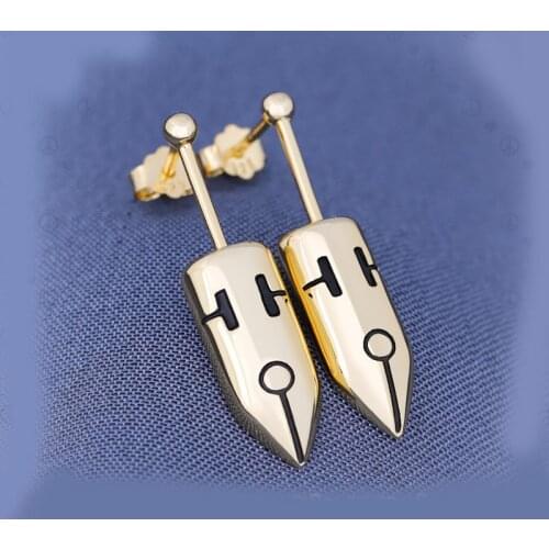 Anime Bizarre Adventure Rohan Kishibe 925 Silver Earrings Cosplay Prop Decor Daily Ear Stud Jewellery Women Men Jewelry Gift