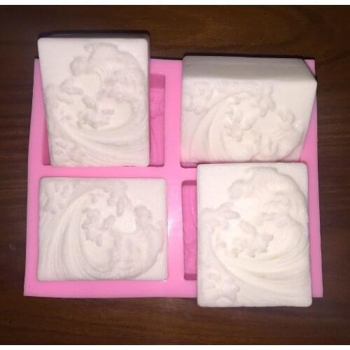 4hole Winter Waves Handmade Soap Mold Silicone Soap Mold Flower Diy Molds Candle Fondant Cake Decorating Tools Moulds PRZY 001