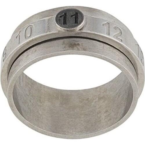 Rotatable Digital Engraving 925 Sterling Silver Old Ring Double Layer Overlapping Logo Decompression All-Match Trend Jewelry