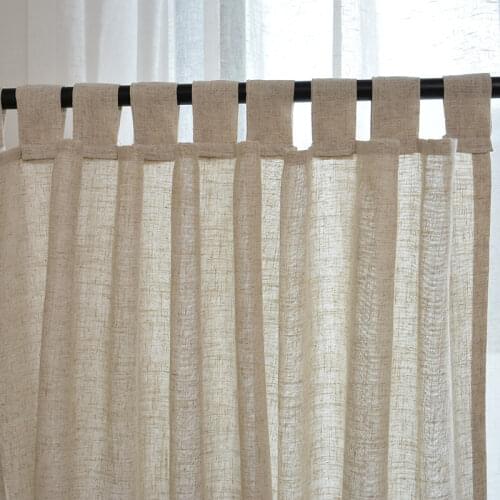 Japanese Plain Curtains for Living Room Cotton Linen Window Panel Curtain for Bedroom Custom Drapes Tab Top Blinds Home Decor