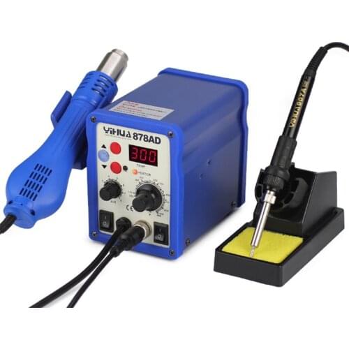 YIHUA 878AD Two-in-one hot air gun digital display hot air gun welding table 220V
