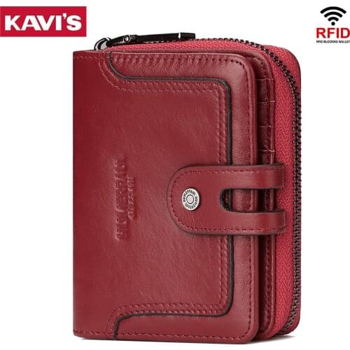 Women Wallets 2021 New Luxury Brand Red Small Mini Coin Purse Genuine Leather Hasp Card Holder Lady Wallet Zipper Female Fashion