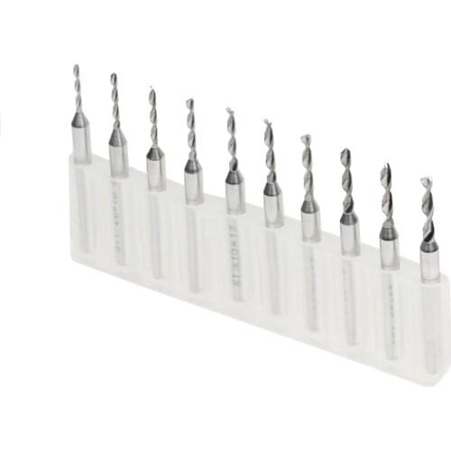 New 10pcs 1.8mm PCB Drill Bits, Carbide Micro Drill Bit, CNC Dremel Drilling hole on Print Circuit Board HUHAO