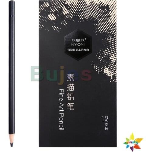 12pc/Set 14B Soft Drawing Painting Sketch Kit Set Artist Beginner Student Stationery Sketching carbon pencils Art Supplies