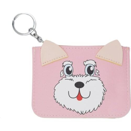 35PCS / LOT Cartoon Cute Dog Zero Wallet Creative Cartoon Card Bag Keyring Storage Bag Portable Coin Purse