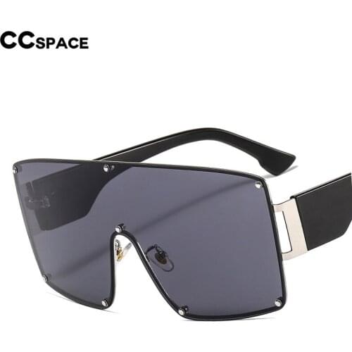 46554 Oversized Goggle One Lens Sunglasses Rivet Men Women Fashion Shades UV400 Vintage Glasses