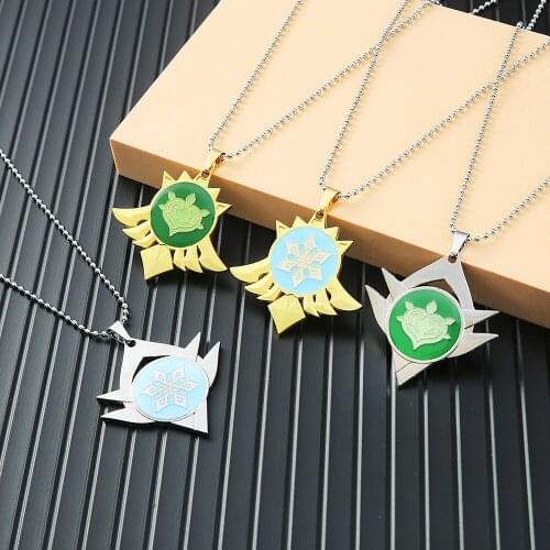 Anime Game Genshin Impact Necklace Eye of God 7 Element Pendant Beads Chain Choker Necklaces Charm Gifts Jewelry collares