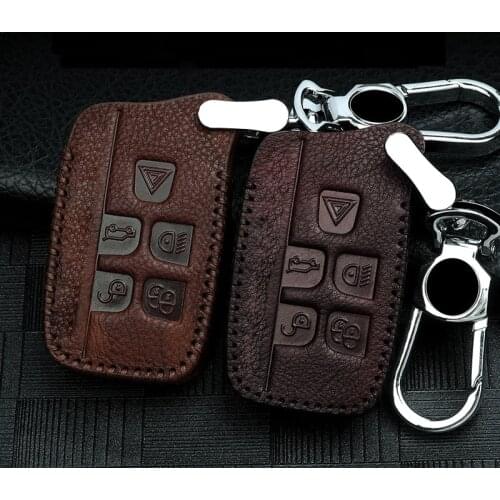 Full Cover Genuine Leather Car Key Case For Land Rover RANGE ROVER SPORT Freelander 2 DISCOVERY 4 Evoque for Jaguar XE XJ XJL XF