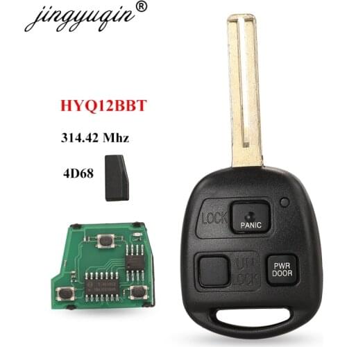 Jingyuqin Remote Key 3 Buttons 4D68 Chip 314.4MHz FOB for Lexus RX330 RX350 RX400h HYQ12BBT 89070-48821