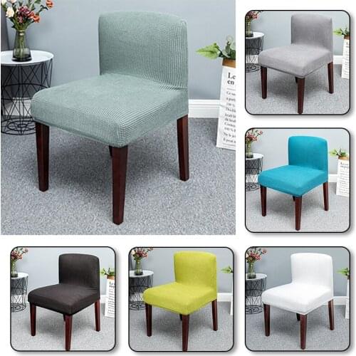 Polar Fleece Fabric Chair Cover Elastic Spandex Chair Covers For Dining Room Stretch Low Back Seat Chair Cover Slipcover