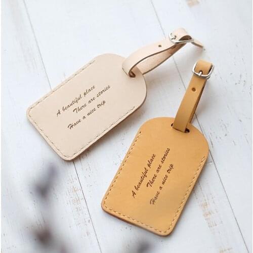 Personalised Luggage Tags Cow Leather Baggage Boarding Tags Name Number Suitcase Travel Gift Wedding Invitation School Bag Tags