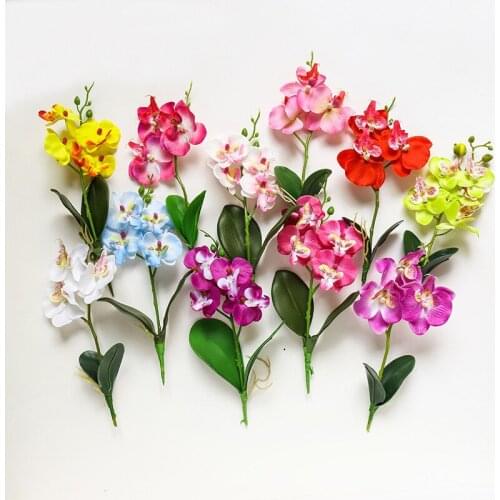 Simulation small Butterfly Orchid Fake Flower Mini Silk Flower For New Year Home Wedding Decoration DIY Artificial Phalaenopsis