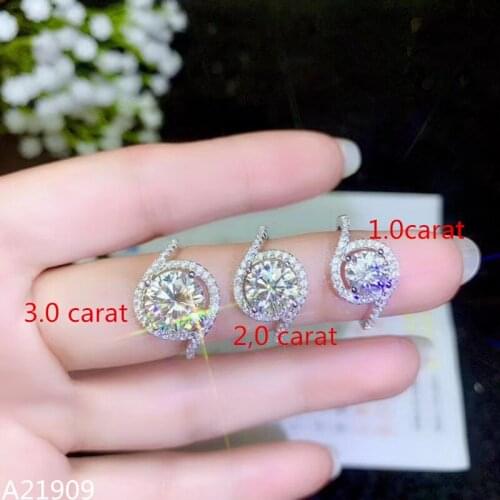 KJJEAXCMY fine jewelry 925 sterling silver inlaid Mosang diamond gems ladies ring support detection luxury new