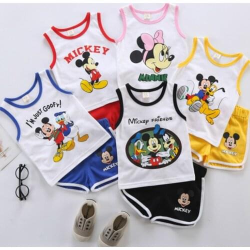 Summer Childrens Two-piece Set 100%Cotton Suit Children Set Childrens Clothing Set Girls Boys Clothing Sets 1-6years