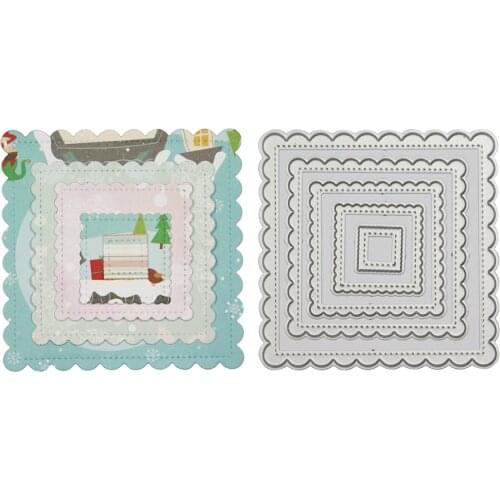 Square Shape Metal Photo Decoration Stencil Diy Metal Cutting Dies for Scrapbook Card Album Embossing Die Cut