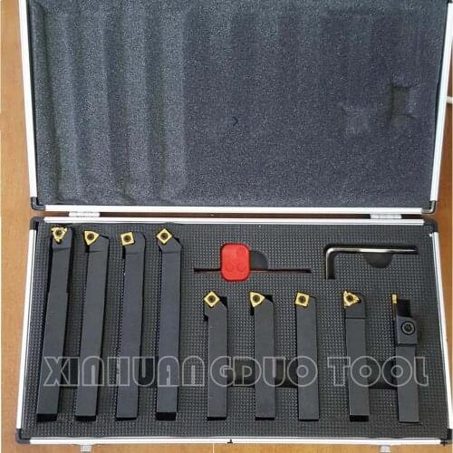2 set 9Pcs/set 16mm Shank Lathe Turning Tool Holder Boring Bar CNC Tools Set With Carbide Inserts and Wrenches Hard Alloy