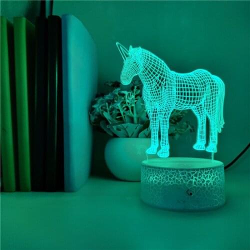 Kids Room 3D Desk Lamp Touch Sensor Night Light LED Unicorn USB Nightlight Smart Phone Control Children Friends Cute Gift