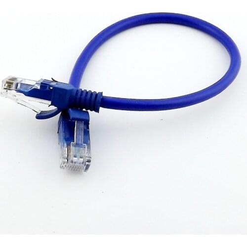 10pcs Network Cable Line Cat5E RJ45 Patch Cable Ethernet Internet Lan Cord Blue 20cm