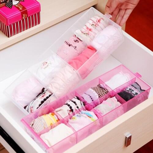 Transparent Underwear Storage Box For Ties Socks Shorts Bra Underwear Organizer Divider Drawer Lidded Closet Organizer