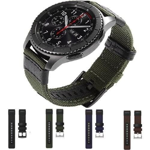 Newest 20mm 22mm Nylon Band for Samsung Galaxy Watch Active 2 Active 3 Gear S2 Watchband Bracelet Strap for Huami Amazfit bip